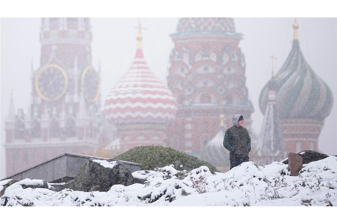 Bilder des Tages Schnee in Moskau