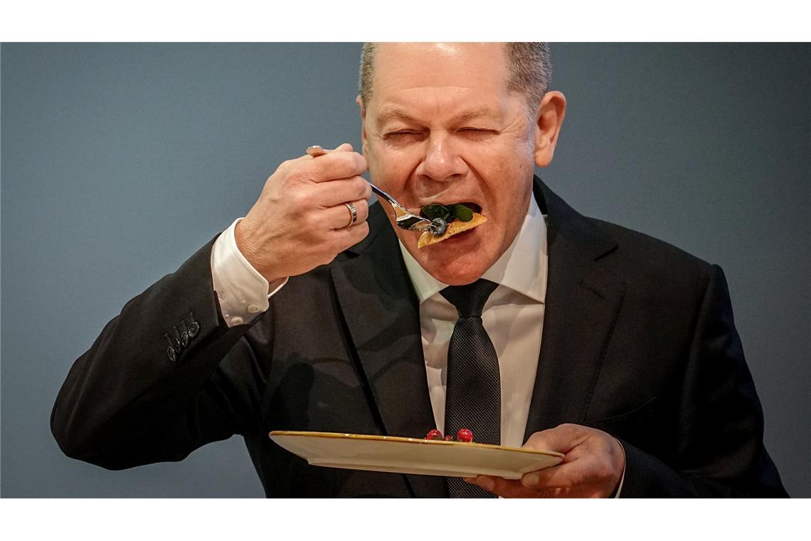 Bundeskanzler Scholz: Bin von Natur aus Langschläfer Scholz isst nicht jeden Tag Frühstück. (Archivbild)