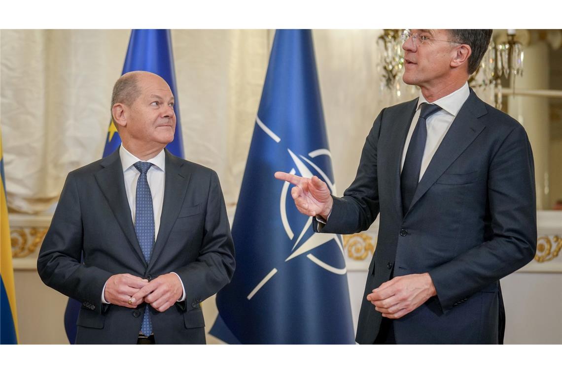 Nato startet Anti-Sabotage-Einsatz in der Ostsee Scholz und Rutte in Helsinki.