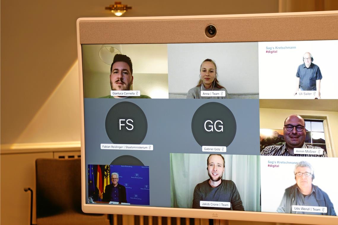 „Es ist wichtig, auch mal zu widersprechen“ Screenshot von der Digitalkonferenz. Fotos: Staatsministerium Baden-Württemberg/Senck