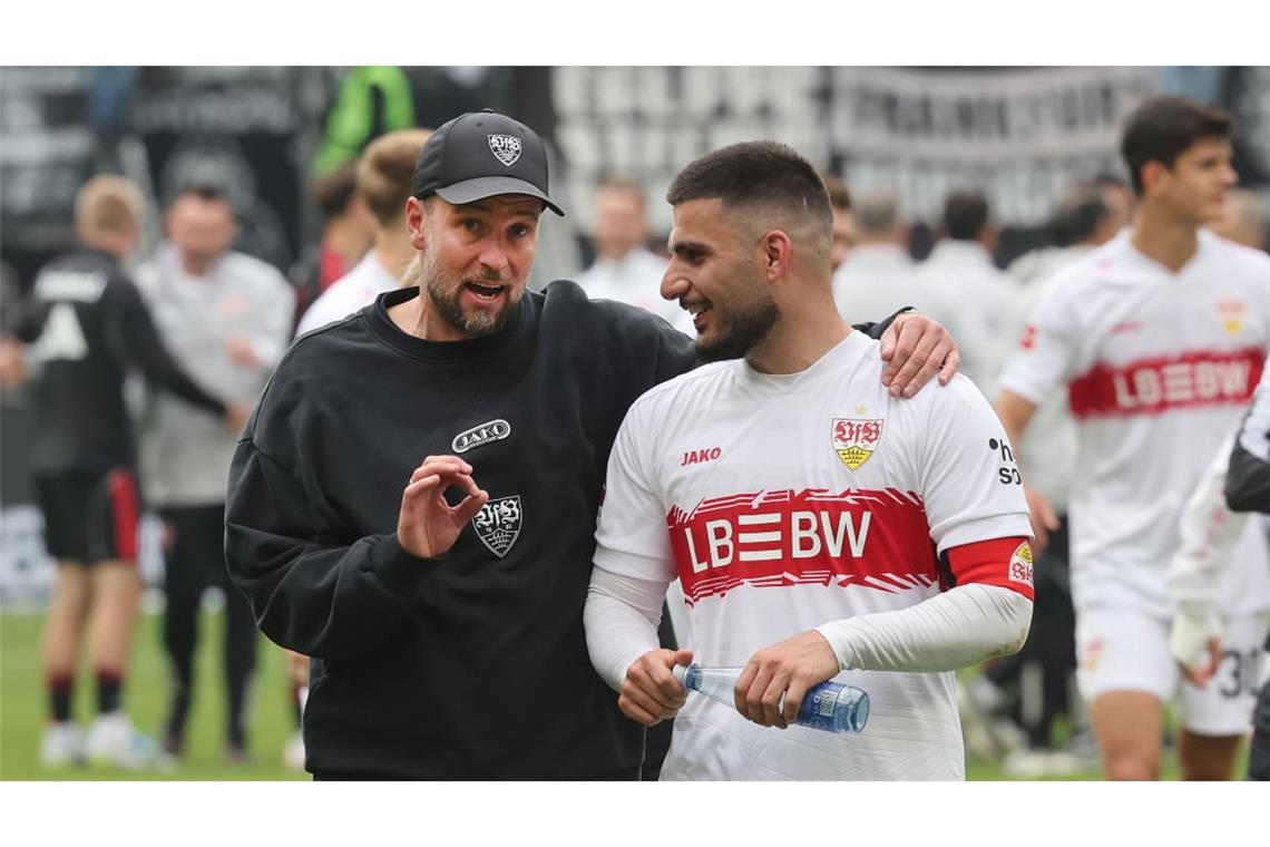 Sebastian Hoeneß (links) glaubt an baldige Erfolgserlebnisse für Deniz Undav.