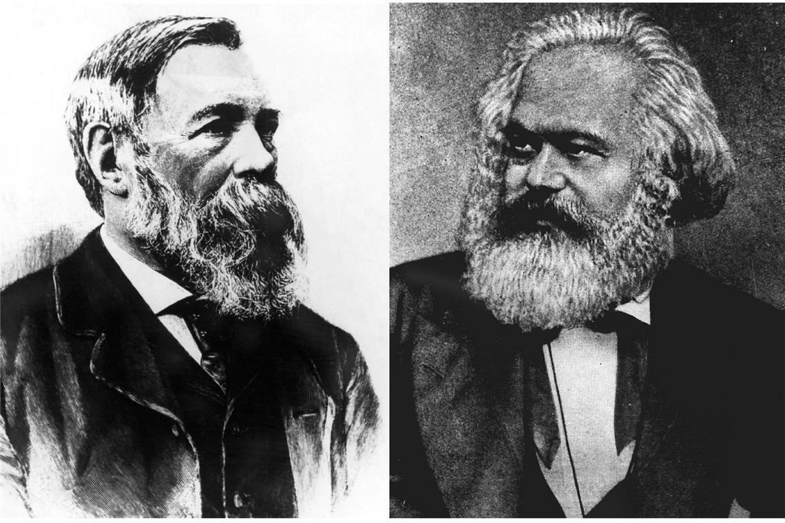 Seinen großen Durchbruch hat der 1883 gestorbene Marx nicht mehr erlebt. Band 2 und 3 des „Kapitals“ wurden erst nach seinem Tod von Friedrich Engels (links) herausgegeben.