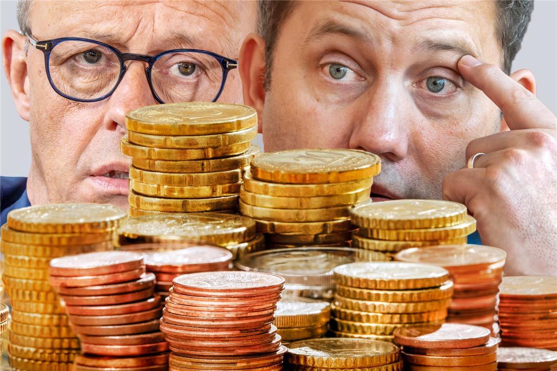 Selbst Milliarden neuer Schulden und das opulente Sondervermögen reichen für Kanzler Friedrich Merz (li.) und Finanzminister Lars Klingbeil offenbar nicht aus, um die Aufgaben, vor die die schwarz-rote Koalition im Bund steht, zu bewältigen.