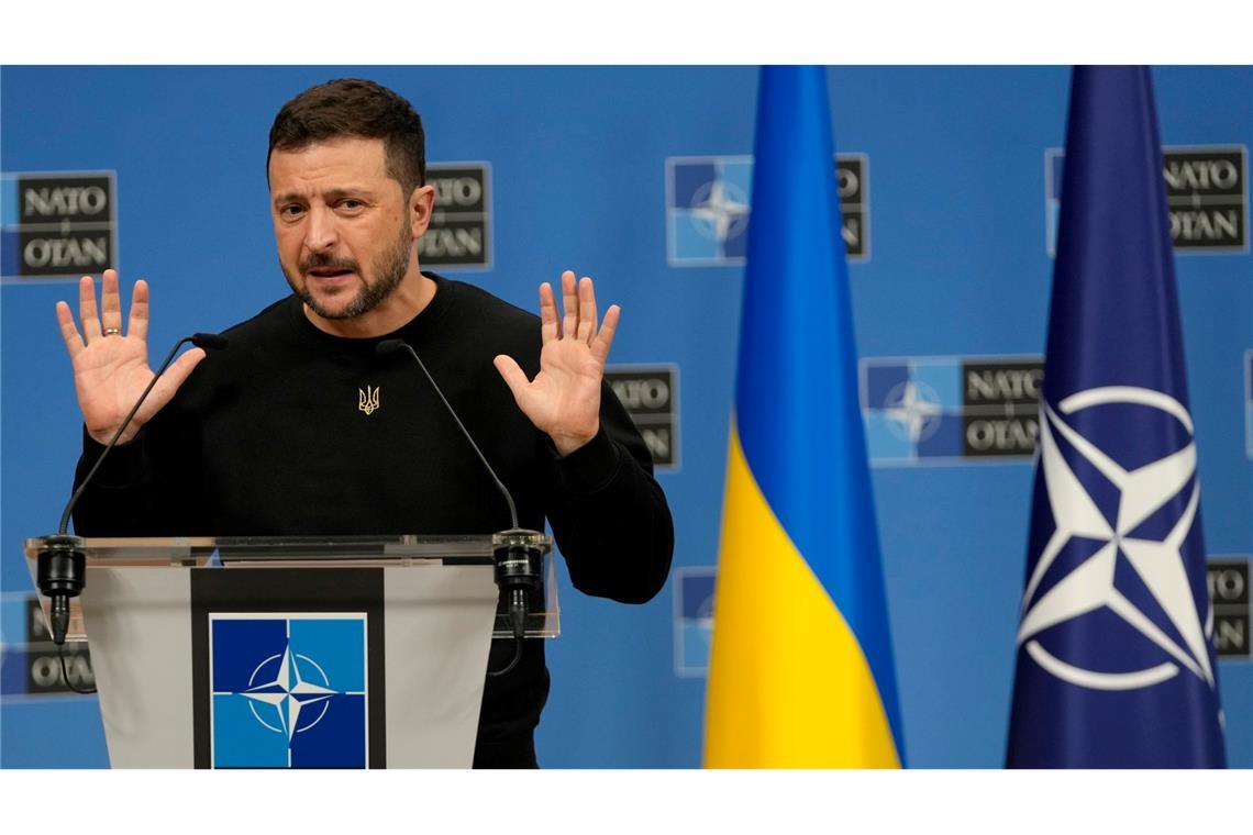 Institut: Ukraine setzt Marschflugkörper gegen Russland ein Selenskyj hofft auf eine Einladung zum Nato-Beitritt der Ukraine. (Archivbild)