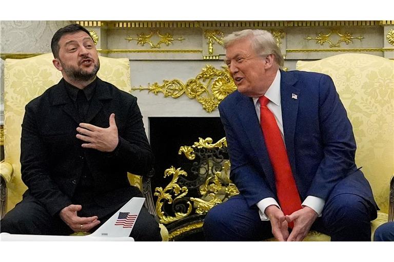 Selenskyj und Trump sprachen gemeinsam vor Journalisten.