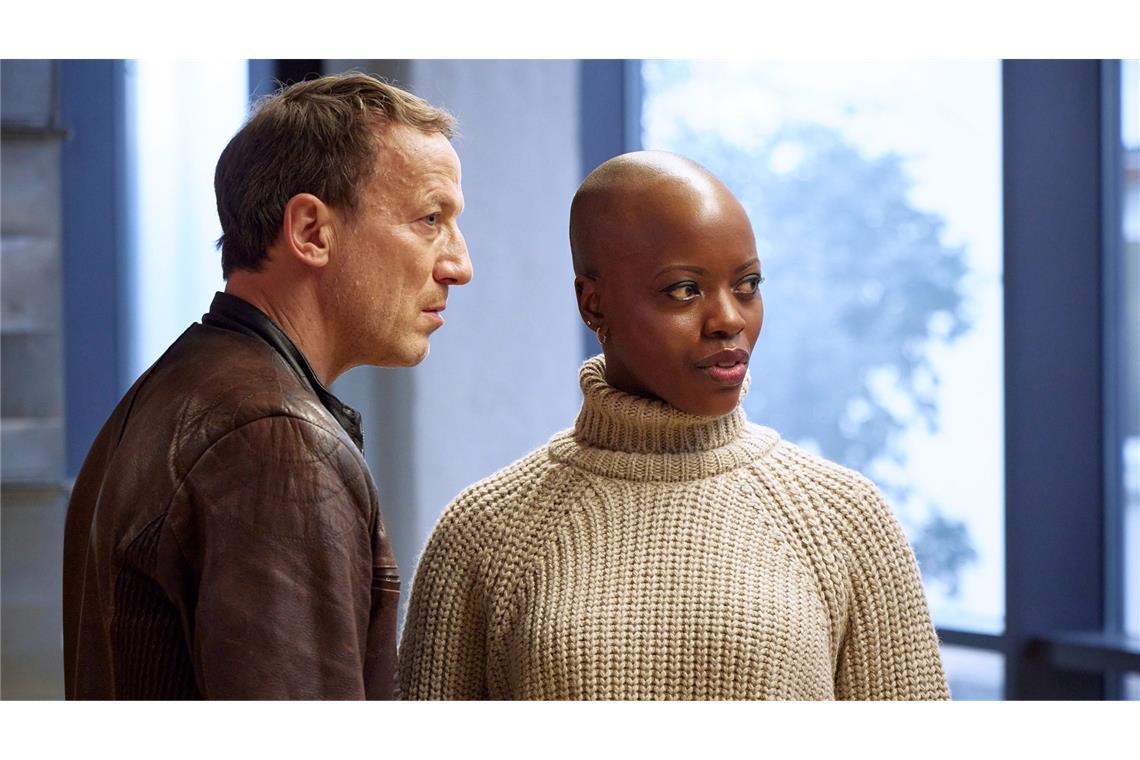 Algorithmus macht Polizeiarbeit Sie wollen noch „richtig“ ermitteln, ohne KI: Falke (Wotan Wilke Möhring) und Anaïs Schmitz (Florence Kasumba).