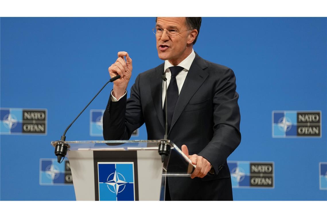 Sieht eine positive Entwicklung: Nato-Generalsekretär Mark Rutte stellte die neuen Zahlen am Donnerstag in Brüssel vor. (Archivbild)