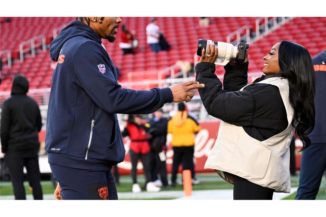 Simone Biles' Ehemann Jonathan Owens war zum Zeitpunkt des Notfalls beim Training seines Teams. (Archivbild)