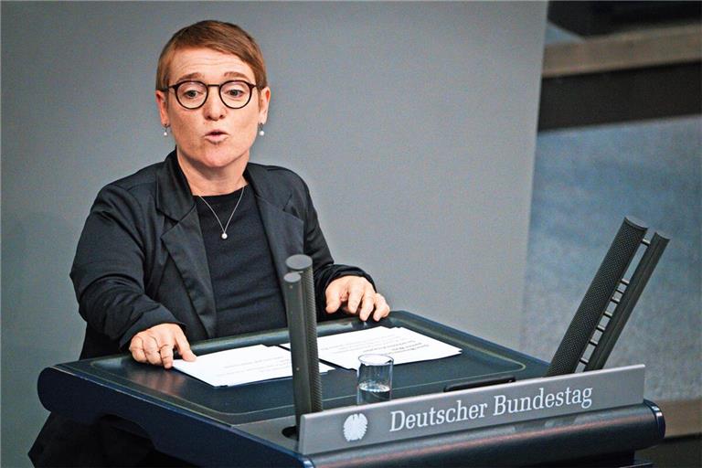 Simone Fischer (Grüne) bei ihrer ersten Rede im Bundestag