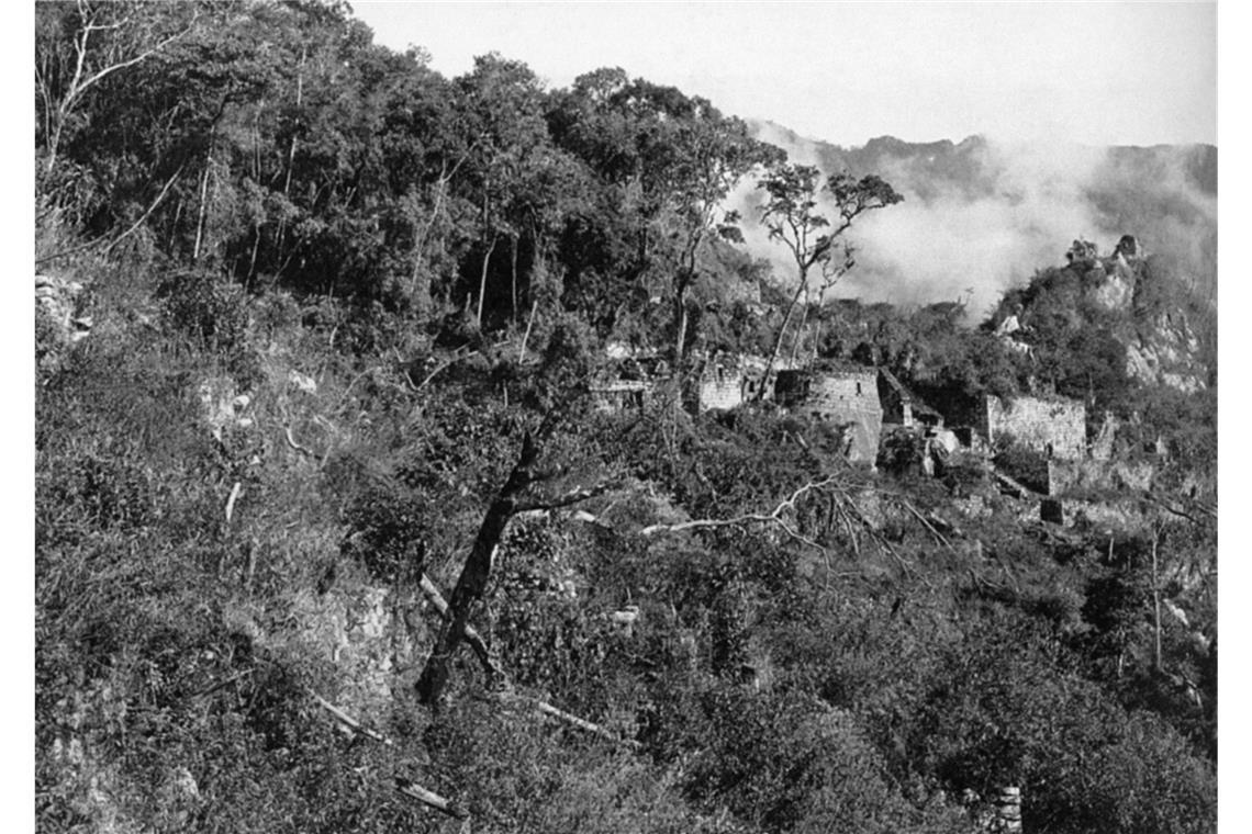 So fand Bingham am 24. Juli 1911 Machu Picchu vor. Ruinen, die komplett von Vegetation überwuchert waren.