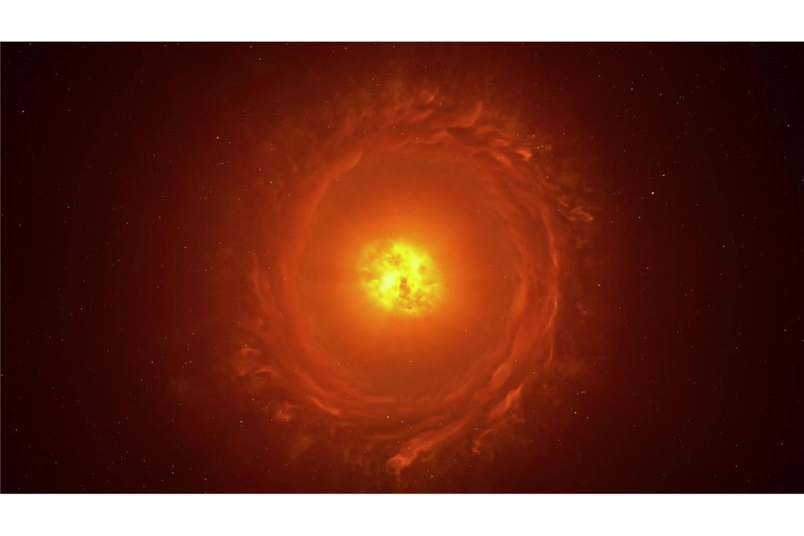 Erste Nahaufnahme von einem Stern außerhalb unserer Galaxie So könnte der Stern WOH G64 tatsächlich aussehen. (grafische Darstellung)