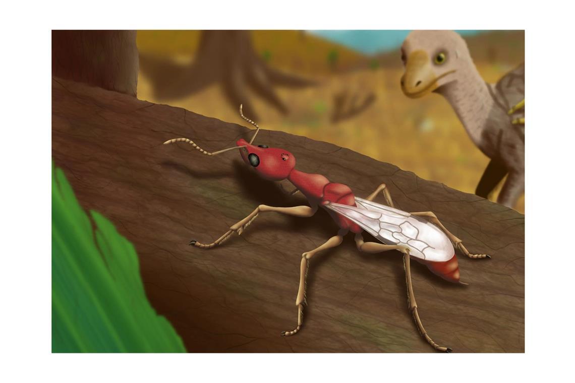 Vulcanidris cratensis: Das ist die älteste Ameise der Welt So könnte die kreidezeitliche Höllenameise Vulcanidris cratensis einst ausgesehen haben.