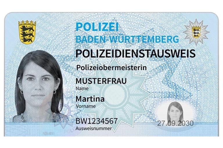 So sieht der neue Dienstausweis der Polizei aus.