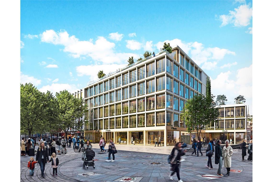 Wittwer verlässt Kleinen Schlossplatz So soll das neue Gebäude aussehen, in das Thalia/Wittwer einziehen will.