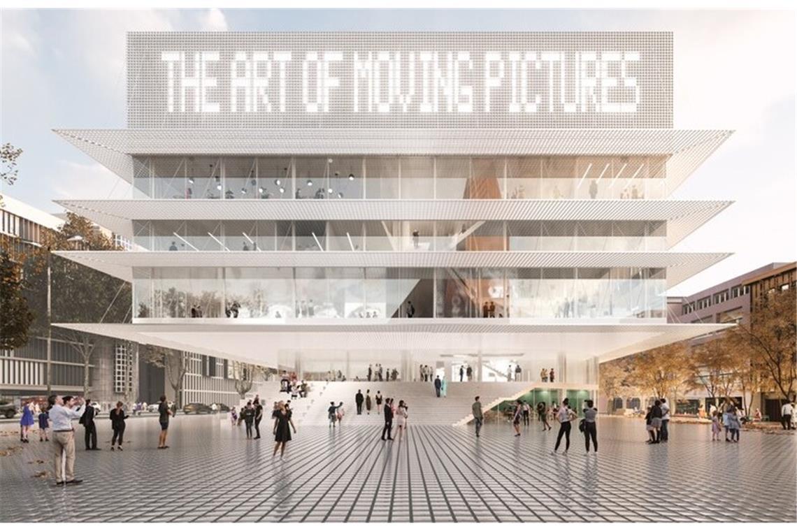 So soll sich das neue Haus für Film und Medien aus der Blickrichtung Leonhardskirche darstellen. 
         
         Foto: DMAA