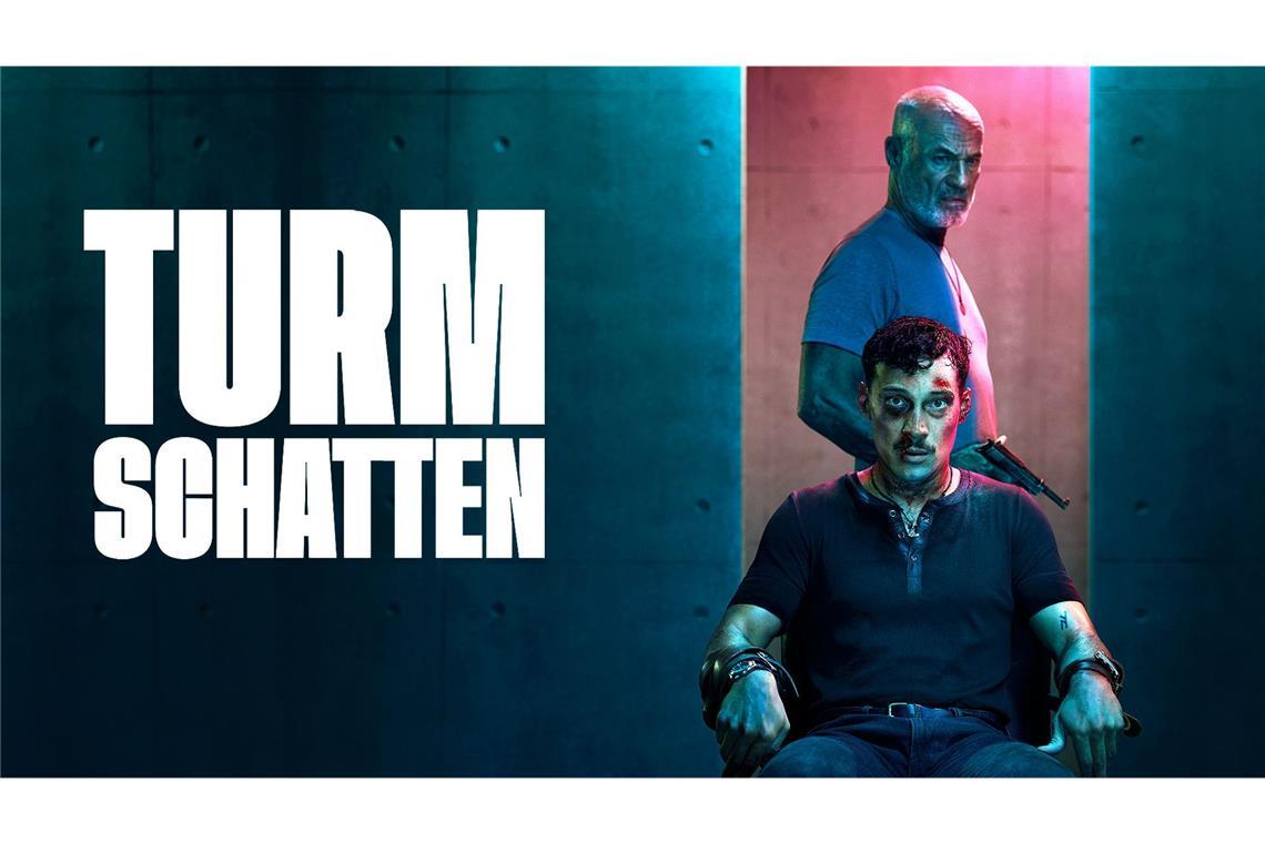 Was taugt die Sky-Serie „Turmschatten“? So wirbt Sky für die Thriller-Serie: Heiner Lauterbach als Zamir (hinten), Klaus Steinbacher als Neonazi Karl.