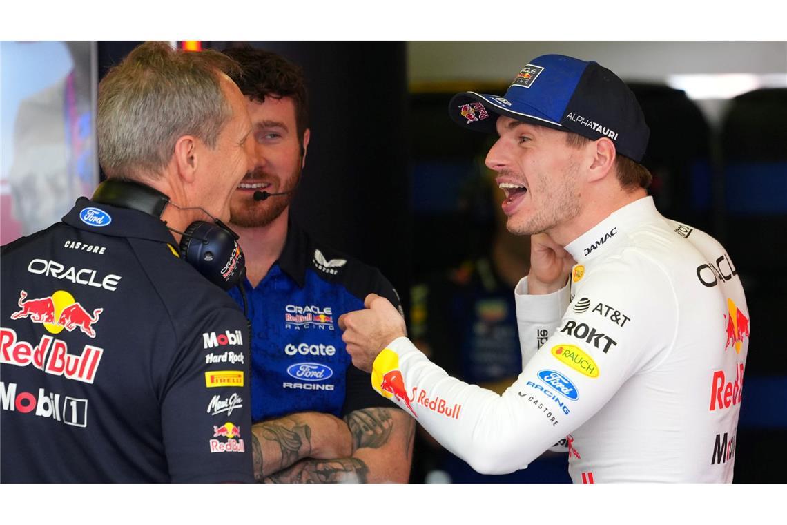 Spaß im Team: Max Verstappen hat Red Bull viel zu verdanken. (Archivbild)