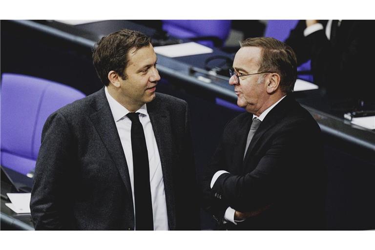 SPD-Chef Lars Klingbeil dürfte Finanzminister werden, Boris Pistorius dürfte sein Amt als Verteidigungsminister behalten.