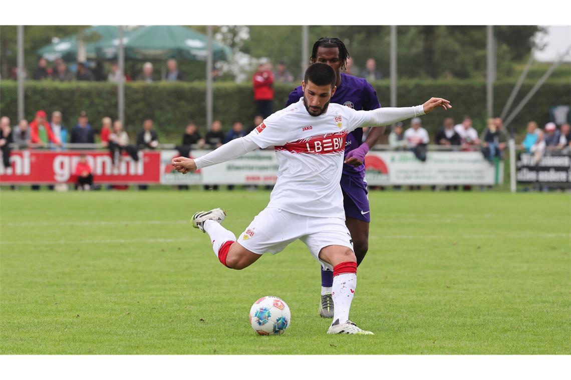 Zurück zur offensiven Leichtigkeit Spielfreudig mit Zug zum Tor: VfB-Stürmer Deniz Undav spielt bisher eine starke Vorbereitung.
Foto: Baumann