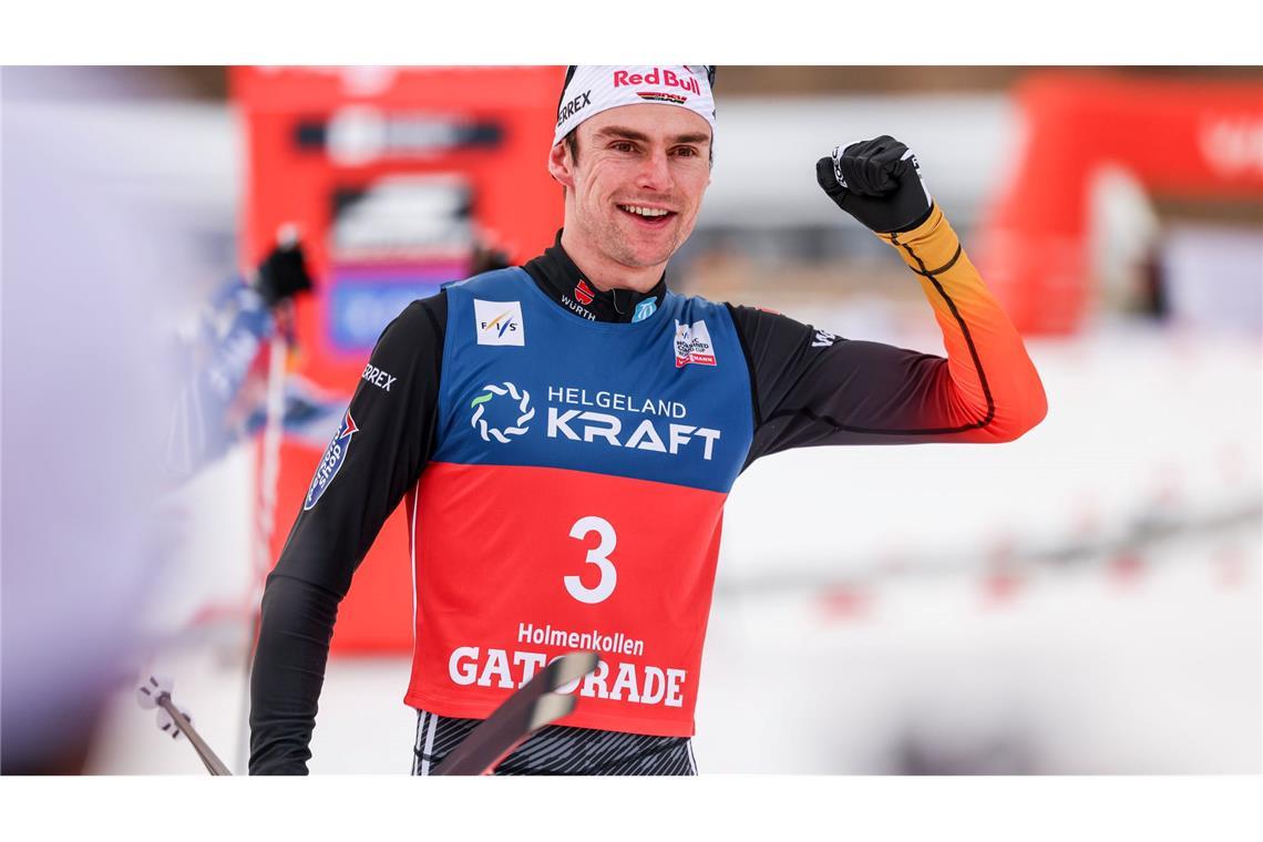 Stark im Zielsprint: Kombinierer Vinzenz Geiger