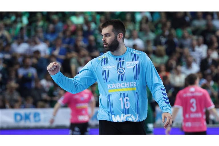 Starker Rückhalt für den TVB Stuttgart in Wetzlar: Torwart Miljan Vujovic.