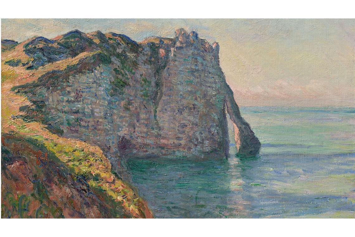 Steilküste mit Felsentor: Claude Monets Steilküste von Aval, 1885. Er hat kräftig mitgewirkt, dass das Fischerdörfchen Étretat zum Mythos wurde.