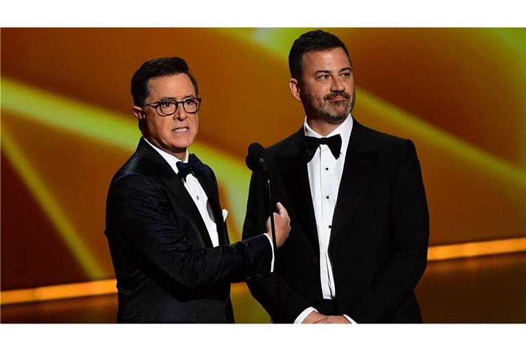 Stephen Colbert (links) und Jimmy Kimmel