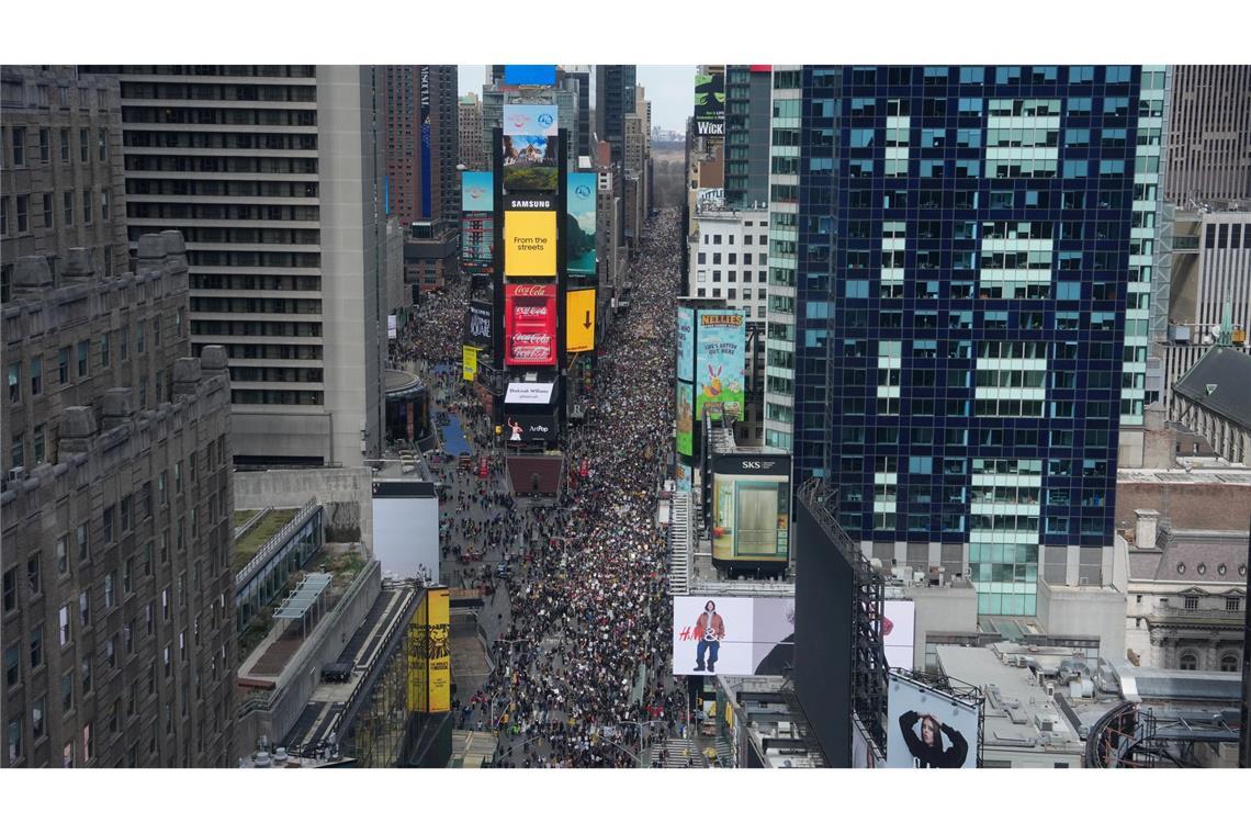 Straßen in New York waren voller Demonstranten.