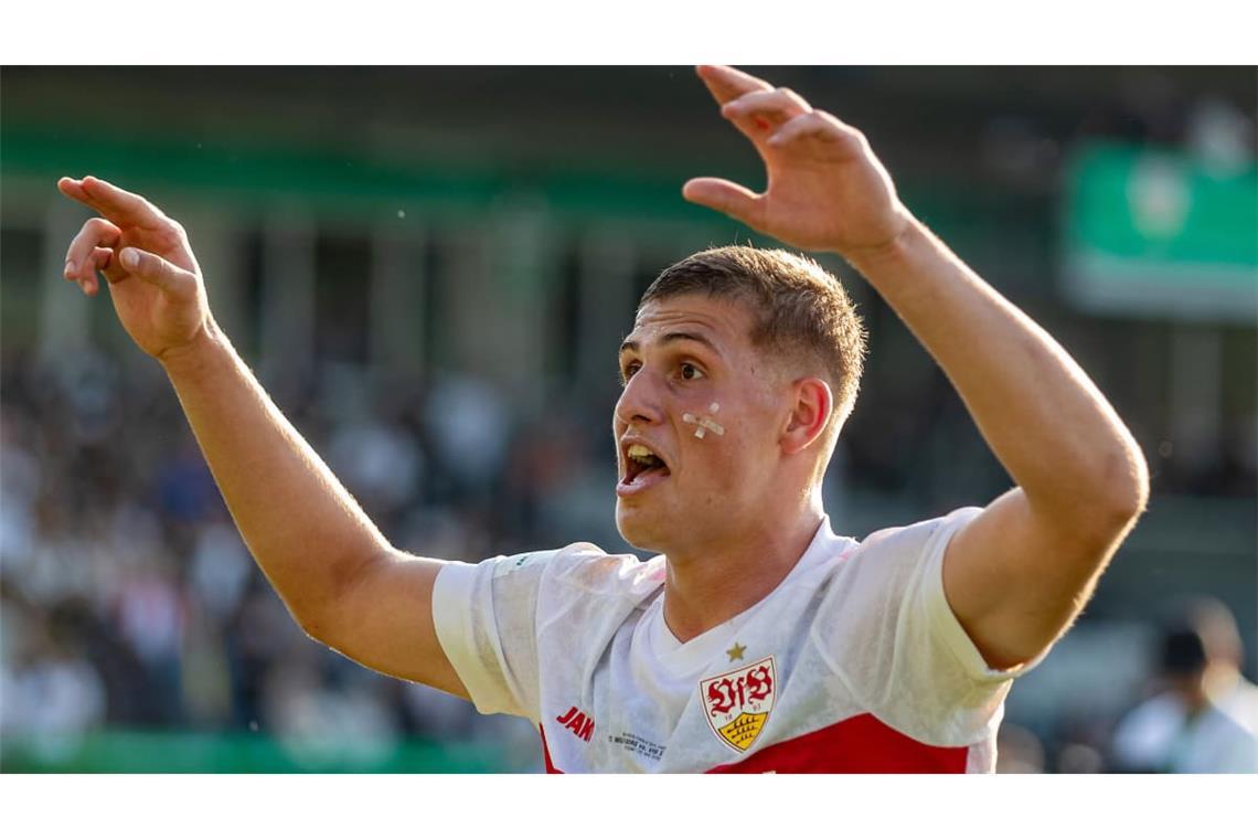 Stürmer Enis Redzepi im vergangenen Mai im DFB-Pokalfinale. Auch am Wochenende erzielte der Torjäger in der zweiten Runde gegen den SC Freiburg einen Treffer.