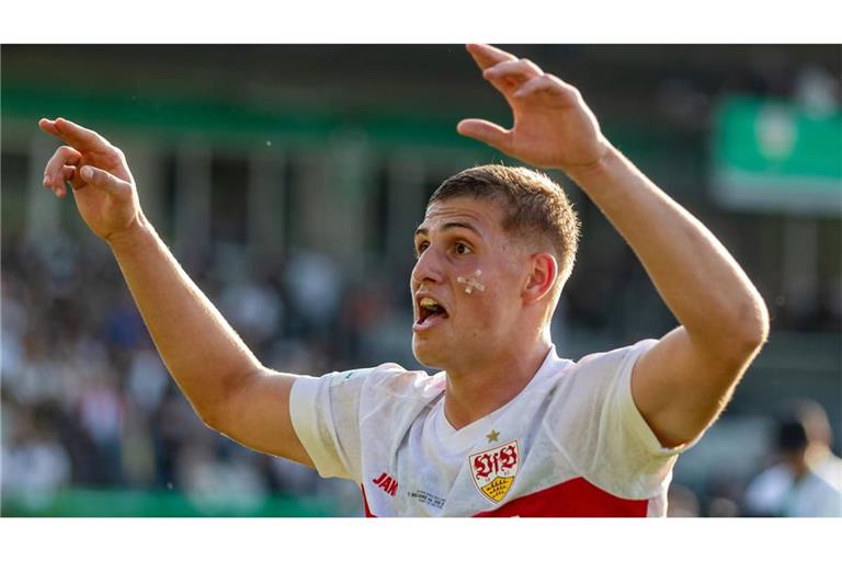 Stürmer Enis Redzepi im vergangenen Mai im DFB-Pokalfinale. Auch am Wochenende erzielte der Torjäger in der zweiten Runde gegen den SC Freiburg einen Treffer.