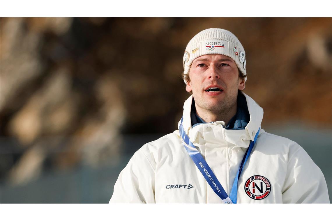 Sturla Holm Lägreid bei der Siegerehrung.