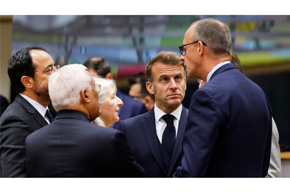 Suchen nach einer Antwort auf Trump: Bundeskanzler Merz und seine EU-Kollegen. (Archivbild)
