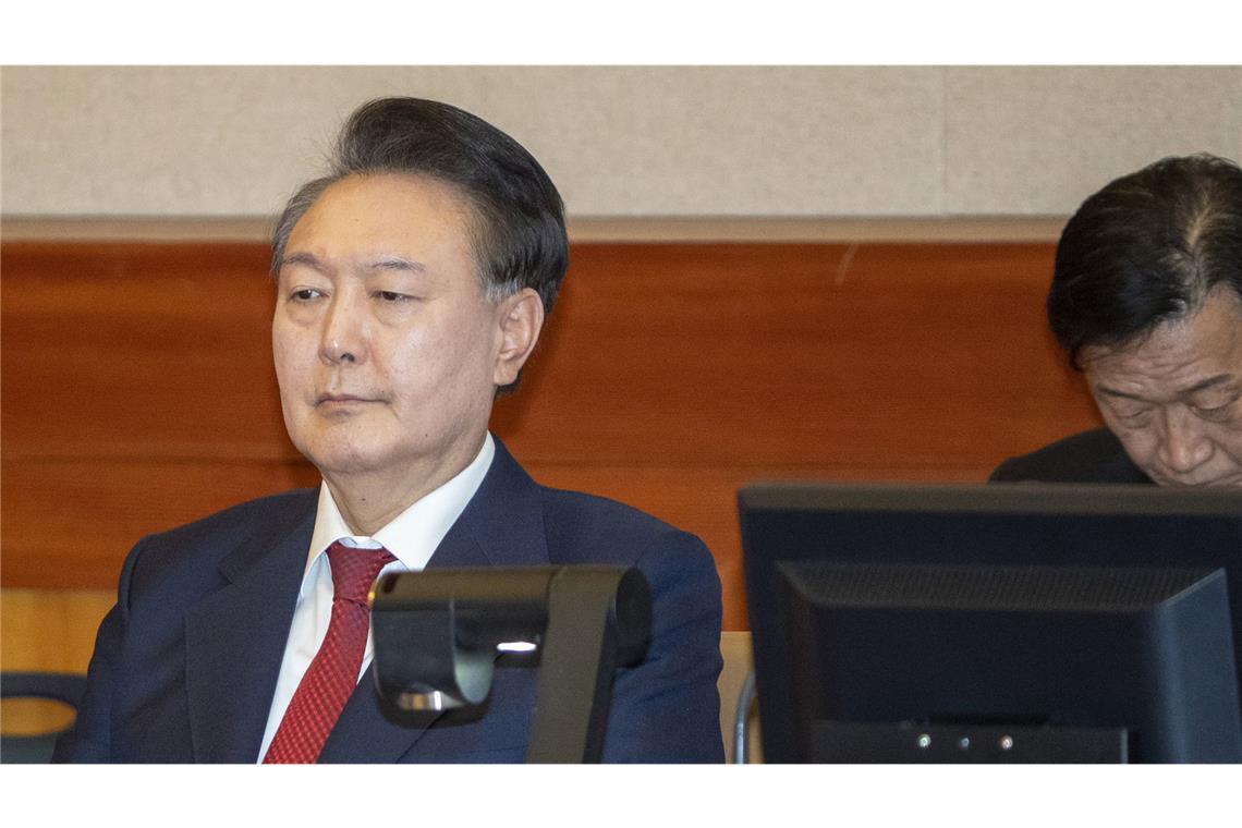 Angeklagter Präsident Yoon Suk Yeol soll aus U-Haft freikommen Südkoreas angeklagter Präsident Yoon Suk Yeol bei einer in Seoul. (Archivbild)