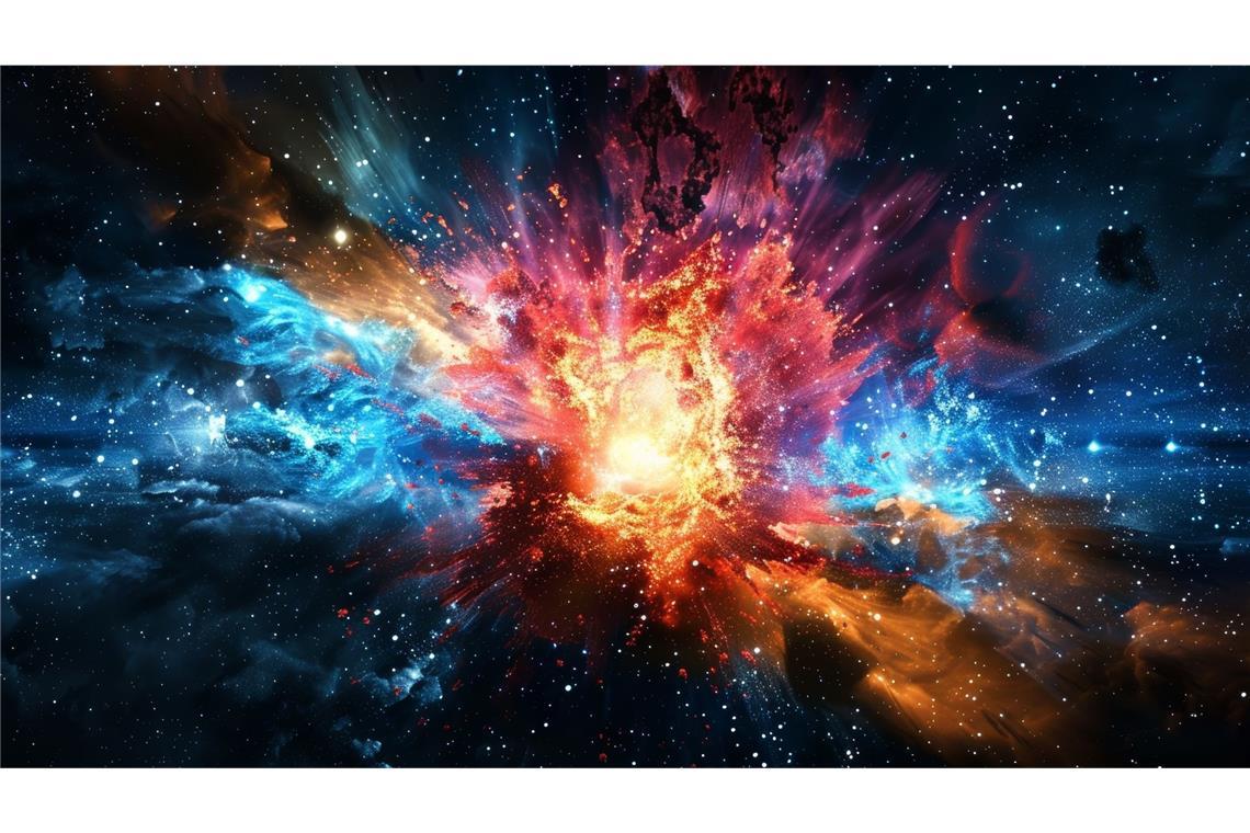 Haben Sternexplosionen das Leben auf der Erde zweimal fast ausgelöscht? Supernova: Illustration einer Sternenexplosion im Weltraum.