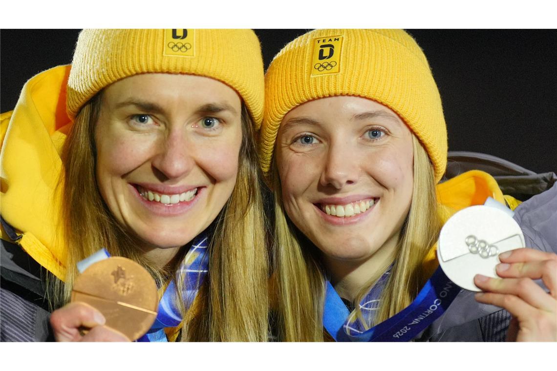 Susanne Kreher (r) holte sich Silber, Jacqueline Pfeifer fuhr zu Bronze.