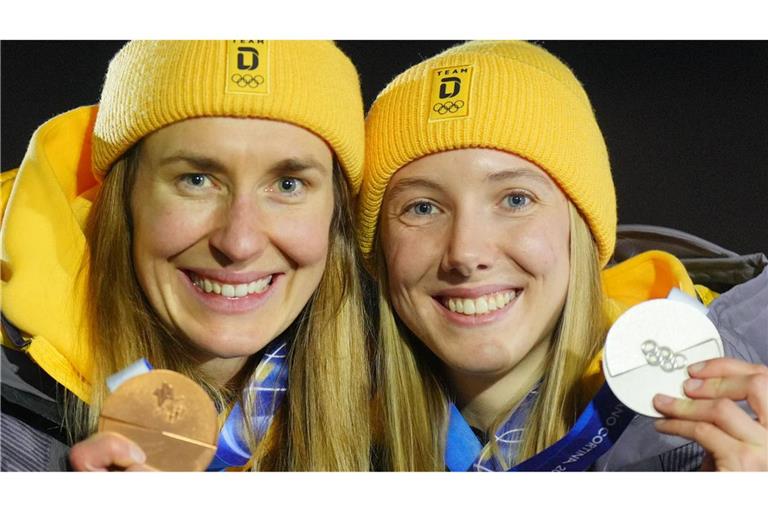 Susanne Kreher (rechts) holte sich Silber, Jacqueline Pfeifer fuhr zu Bronze.