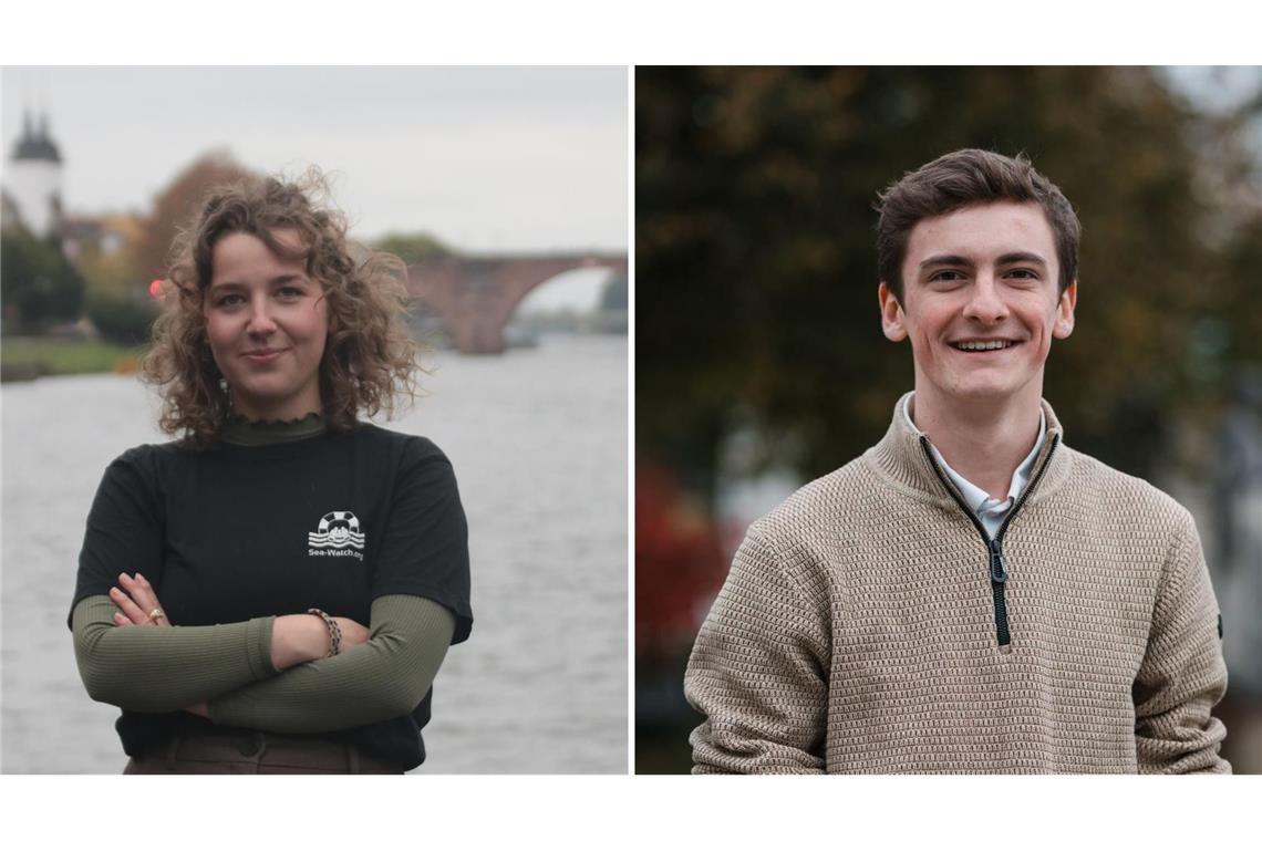 Theresa Fidušek und Jaron Immer wollen sich als Landessprecher der Grünen Jugend zur Wahl stellen.