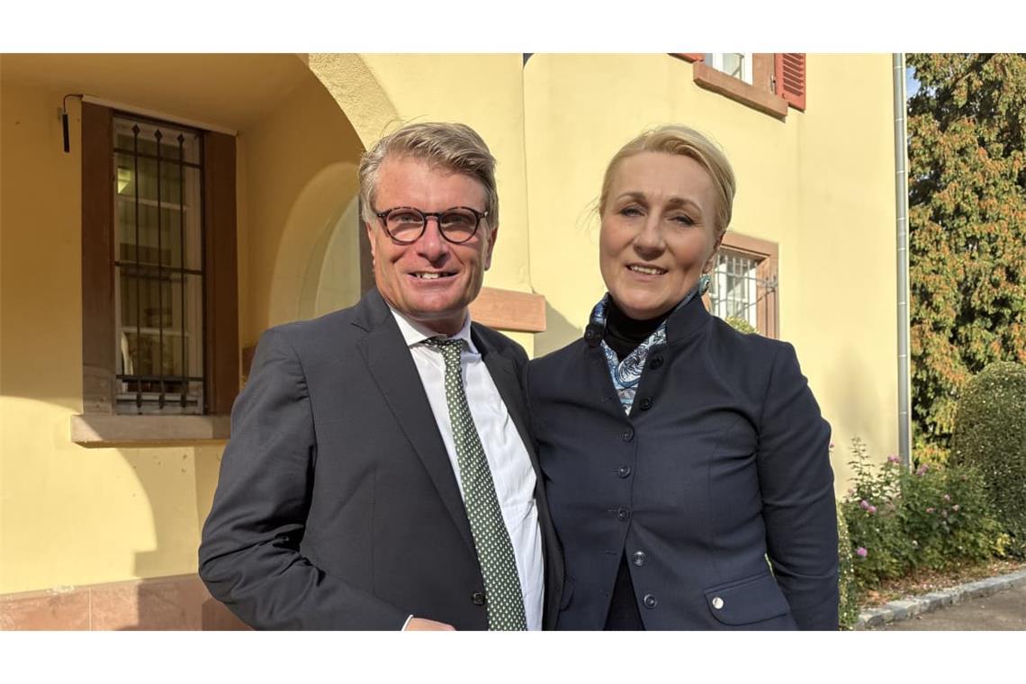 Thomas Bareiß mit seiner Frau Andrea Verpoorten am Samstag in Albstadt-Lautlingen