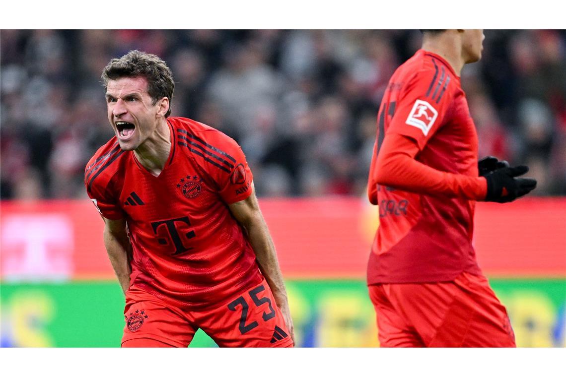 Sieg zum Geburtstag: Bayerns "Nummer 1"-Ansage an Leverkusen Thomas Müller (l) sieht im Sieg auch ein Signal.