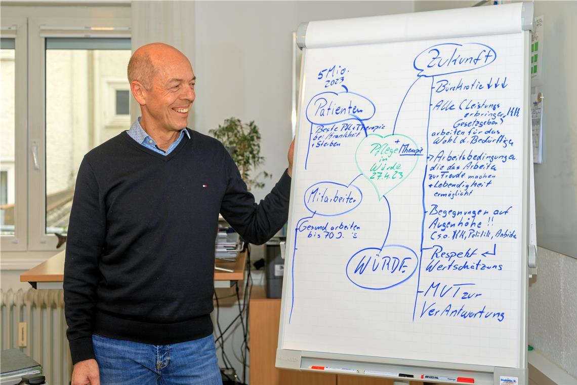 „Viele steigen aus dem Beruf aus“ Thomas Nehr hält es für wichtig, immer wieder konzeptionelle Fragen zu stellen, wie es bei der Tagung „Zukunftstag für die Pflege von morgen – Wie gelingt Pflege in Würde?“ am 27. April in Karlsruhe der Fall sein wird. Foto: Stefan Bossow