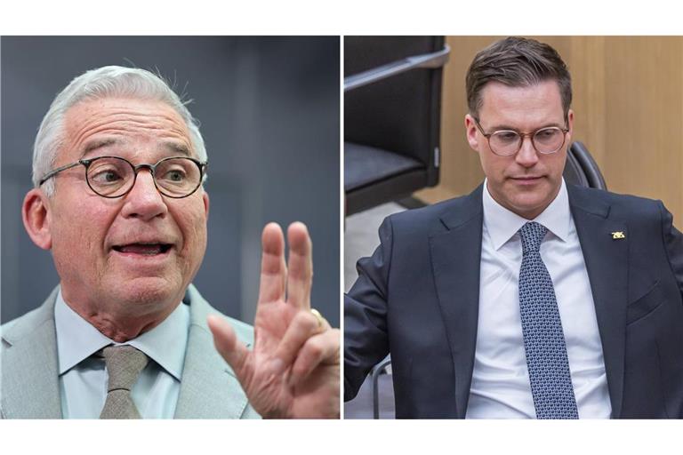 Thomas Strobl nimmt seine neue Rolle als Landtagspräsident sehr genau – zum Ärger von Manuel Hagel (Archivbilder).