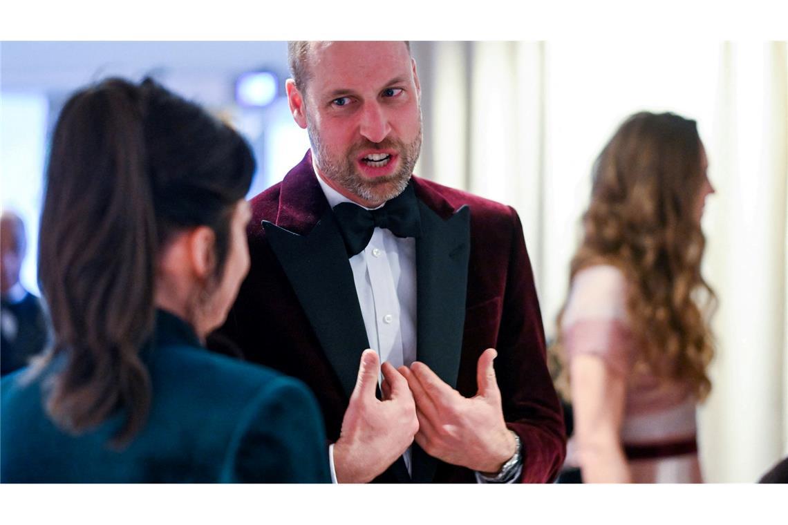 Thronfolger William bei der Verleihung der britischen Filmpreise.