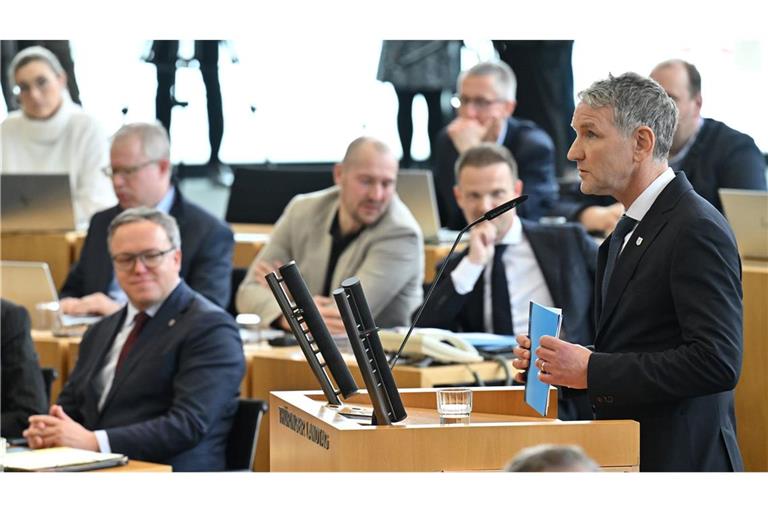 Thüringens AfD-Fraktionschef Björn Höcke warf Voigt Vertrauensverlust in der Bevölkerung vor.