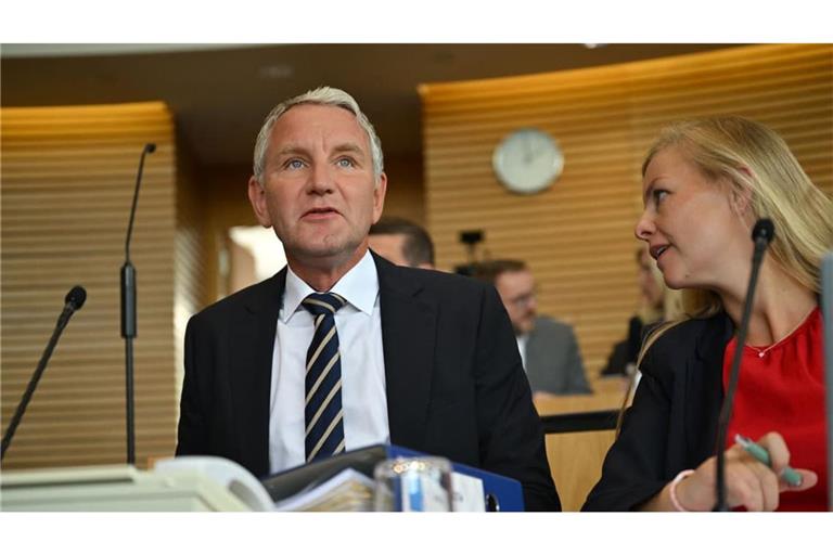 Thüringer Landtag: Björn Höcke, AfD-Fraktionschef, im Plenarsaal des Thüringer Landtags in Erfurt.