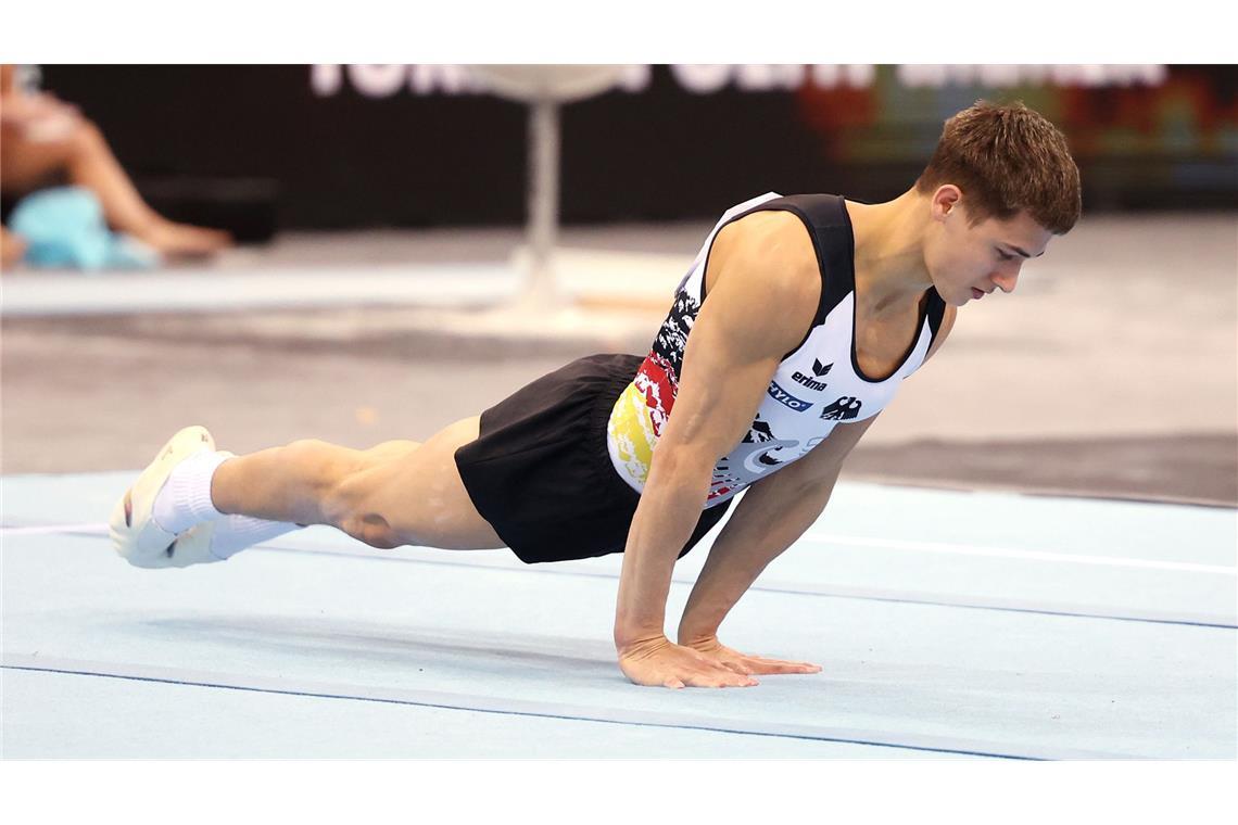 Zwei Patzer, aber ein Finale – Timo Eder zum Start zufrieden Timo Eder hat zum Auftakt des DTB-Pokals vor allem am Boden überzeugt.