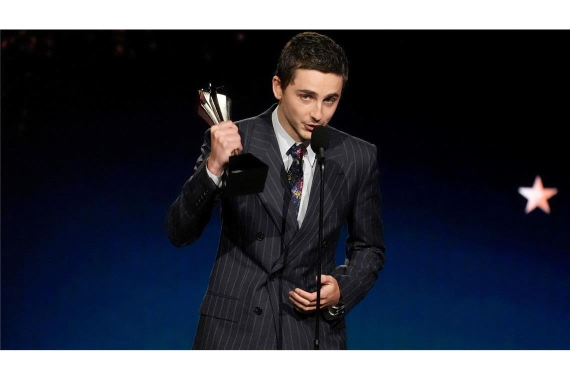 Timothée Chalamet dankte in seiner Rede seiner Partnerin Kylie Jenner.