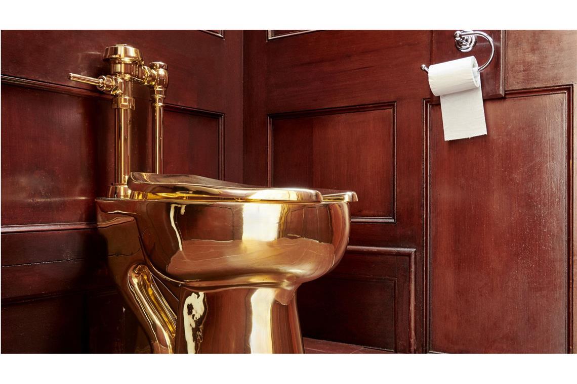 Nach Diebstahl von Gold-Klo: Bewährungsstrafe für Briten Toilettenskulptur aus 18-karätigem Massivgold, die im September 2019 gestohlen wurde (Archivbild).