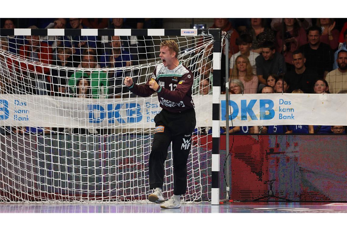 Nach Pokal-Frust – Frisch Auf Göppingen kämpft Hannover nieder Top Leistung: Frisch-Auf-Keeper Kristian Saeveras.