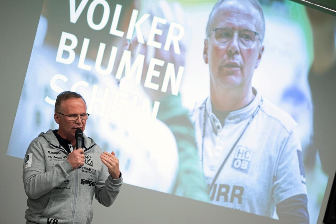HCOB-Trainer Volker Blumenschein: „Wir können mit maximalem Risiko spielen“ Trainer Volker Blumenschein kann sich vorstellen, dem HC Oppenweiler/Backnang in anderer Form erhalten zu bleiben. Foto: Alexander Becher