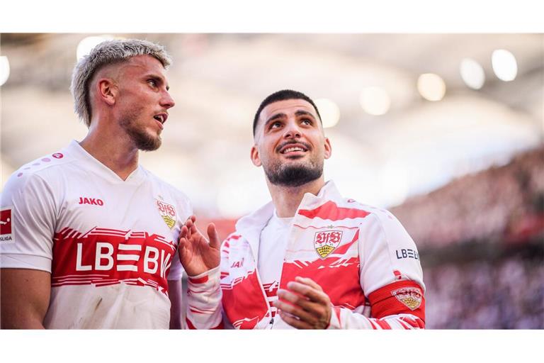Treffsicher: 31 von 69 Bundesligatoren des VfB Stuttgart gehen auf das Konto von Ermedin Demirovic (li.) und Deniz Undav.